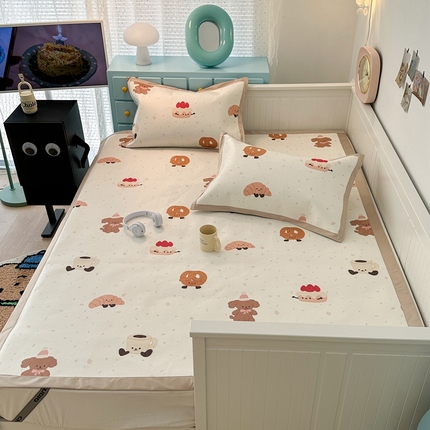昔可家纺 2024新款高端数码印花养生冰藤席--卡通系列 甜品派对狗狗