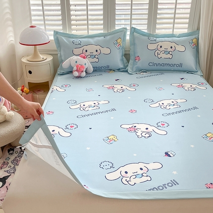 91家纺网 家纺一手货源 找家纺 （总）金爱家 2024新款A类三丽鸥授权数码印花中分子1200D凉感冰丝宽边凉感软席