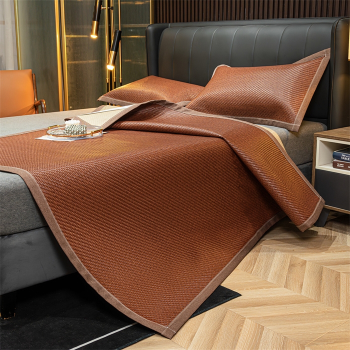 91家纺网 家纺一手货源 找家纺 共鸣沙发垫 2024新款野山藤凉席 野山藤咖色