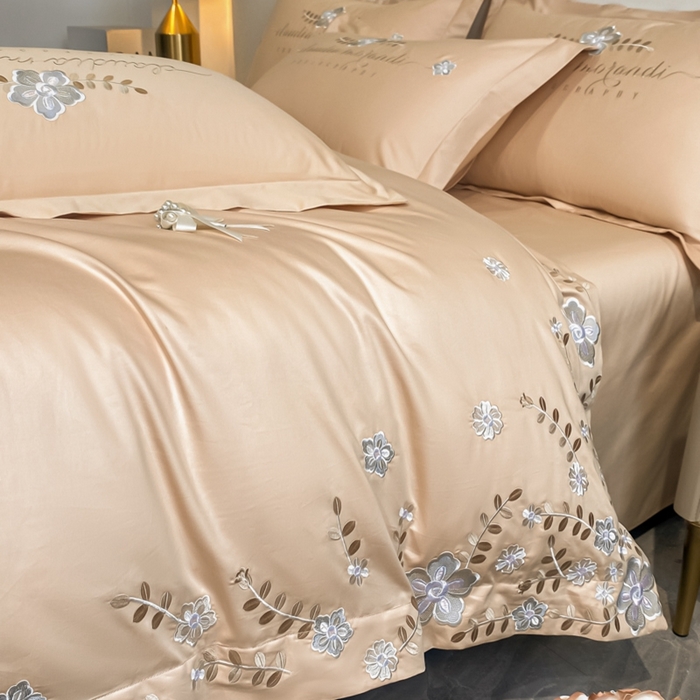 91家纺网 家纺一手货源 找家纺 欧乐蒂 2025新款花寐-高支高密新疆长绒棉四件套-终版 花寐-贵族金