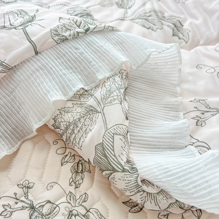 91家纺网 家纺一手货源 找家纺 慕澄家纺 2024新款大版印花床裙款乳胶凉席-凉席三件套 格蕾丝