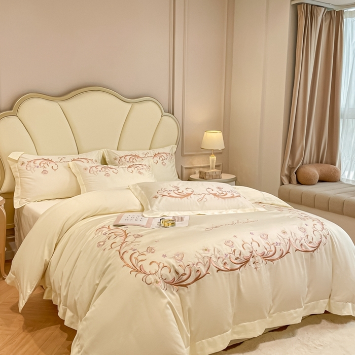 91家纺网 家纺一手货源 找家纺 欧乐蒂 2025新款爱丽丝-高支高密新疆长绒棉-终版 爱丽丝-奶白