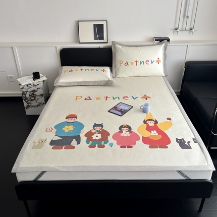 91家纺网 家纺一手货源 找家纺 （总）本希家居 2024新款花漾清新系列高端可水洗冰丝席