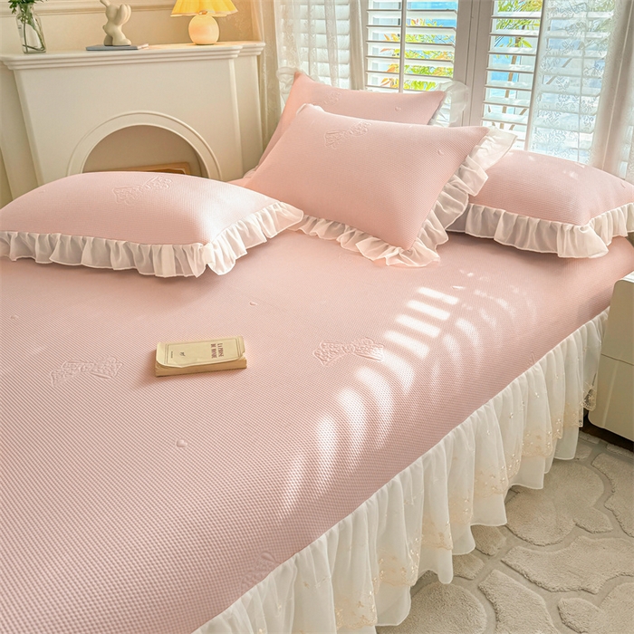 91家纺网 家纺一手货源 找家纺 （总）启程家纺 2024新款A类凉豆豆床裙款凉席三件套