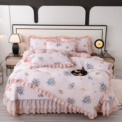 91家纺网 家纺一手货源 找家纺 （总）艾裙海 2025新款云感双层纱床盖四件套