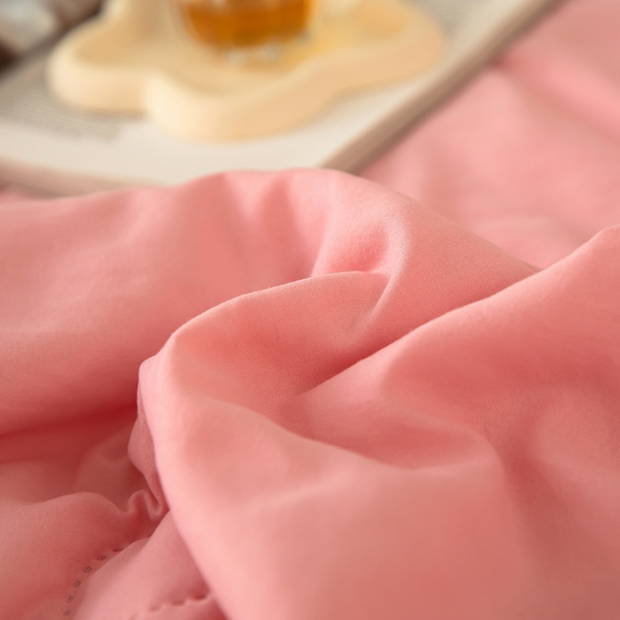 91家纺网 家纺一手货源 找家纺 侨鑫 2024新款A类原棉大豆夏被 粉色