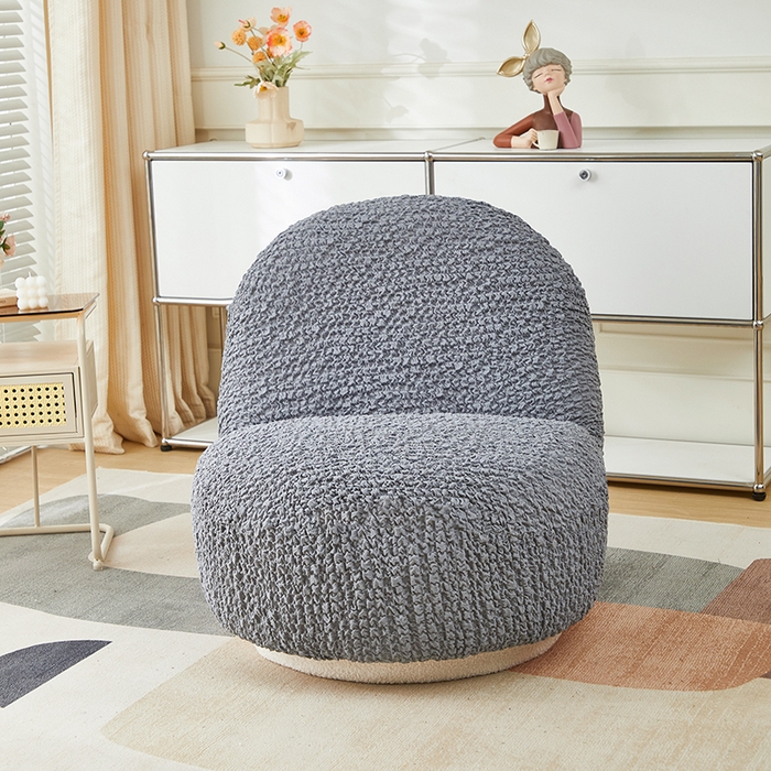 91家纺网 家纺一手货源 找家纺 丝绮鹿 2024新款高端皱皱布系列-雪梨沙发椅套  摩登浅灰