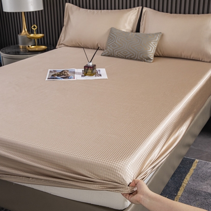 91家纺网 家纺一手货源 找家纺 绒多多 2025新款冰丝凉席床笠款 卡其