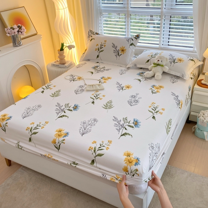 91家纺网 家纺一手货源 找家纺 金丝兔 2025新款植物羊绒磨毛单床笠 花茶