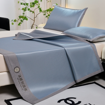 董成龙家纺 2024新款碳光可水洗凉席家用空调席子 床单款-【可水洗】-宾利蓝