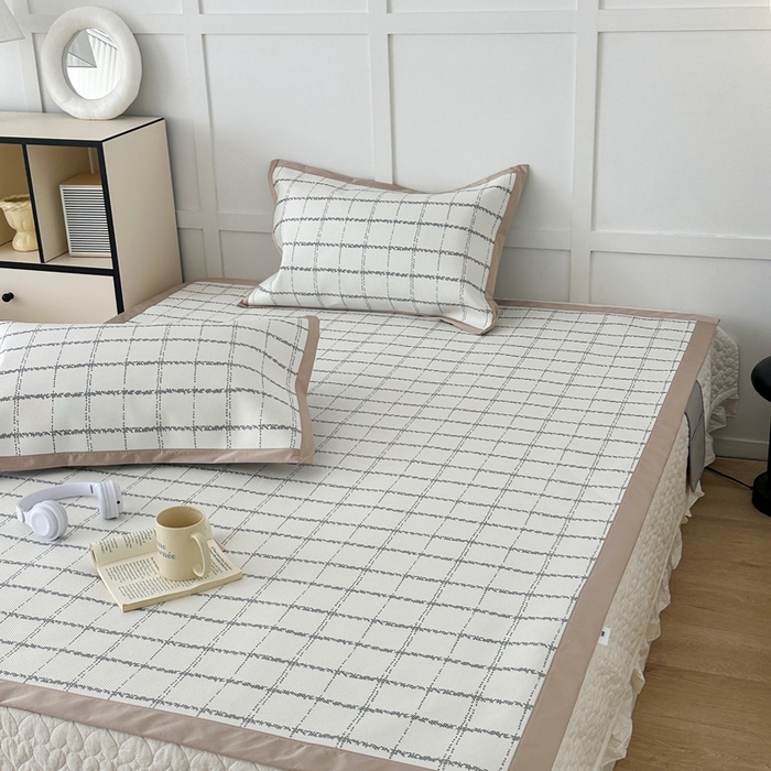 91家纺网 家纺一手货源 找家纺 昔可家纺 2024新款高端数码印花养生冰藤席--简约系列 小香格