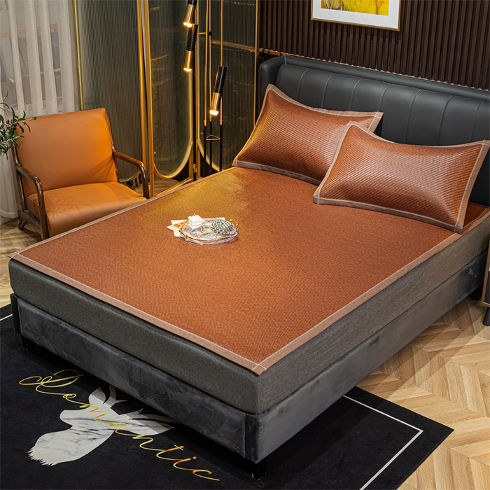 91家纺网 家纺一手货源 找家纺 共鸣沙发垫 2024新款野山藤凉席 野山藤咖色