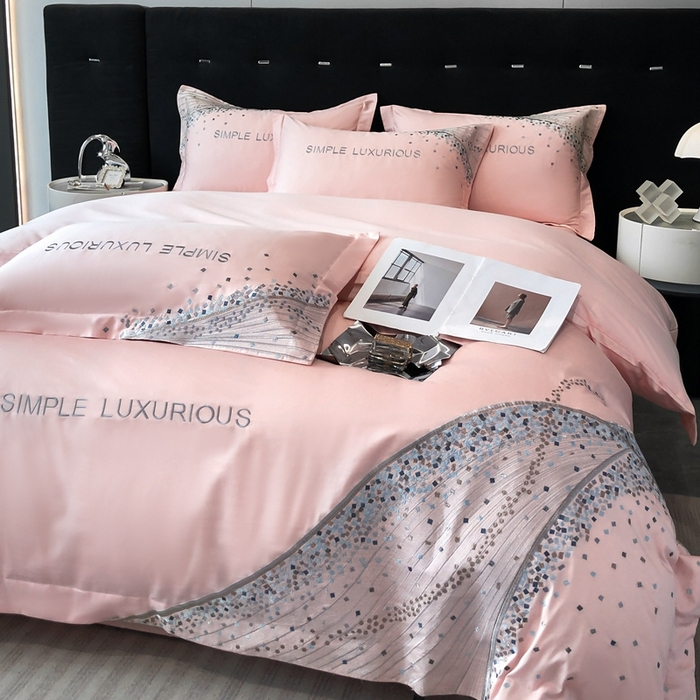 91家纺网 家纺一手货源 找家纺 欧乐蒂 2025新款星梦-高支高密新疆长绒棉四件套-终版 星梦-温馨粉