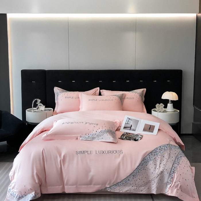 91家纺网 家纺一手货源 找家纺 欧乐蒂 2025新款星梦-高支高密新疆长绒棉四件套-终版 星梦-温馨粉