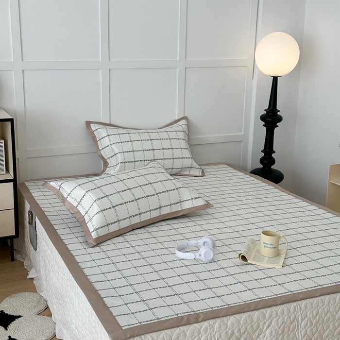 91家纺网 家纺一手货源 找家纺 昔可家纺 2024新款高端数码印花养生冰藤席--简约系列 小香格