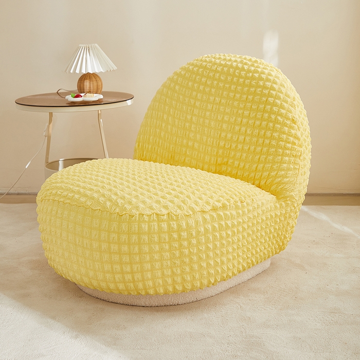 91家纺网 家纺一手货源 找家纺 丝绮鹿 2024新款爆米花系列-雪梨沙发椅套 柠檬黄