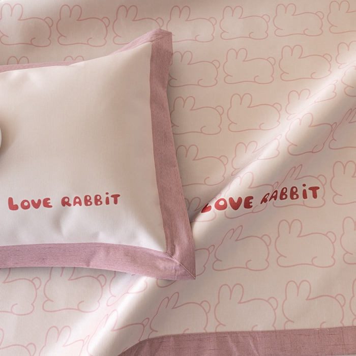 91家纺网 家纺一手货源 找家纺 本希家居 2024新款花漾清新系列高端可水洗冰丝席 小小兔平席