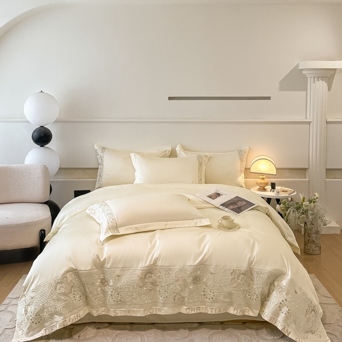 91家纺网 家纺一手货源 找家纺 欧乐蒂 2025新款高支密长绒棉刺绣四件套-繁花-终版 繁花-典雅白