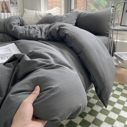 91家纺网 家纺一手货源 找家纺 （总）阿曼达 2024新款ins博主风ins风超柔亲肤水洗m纯色四件套