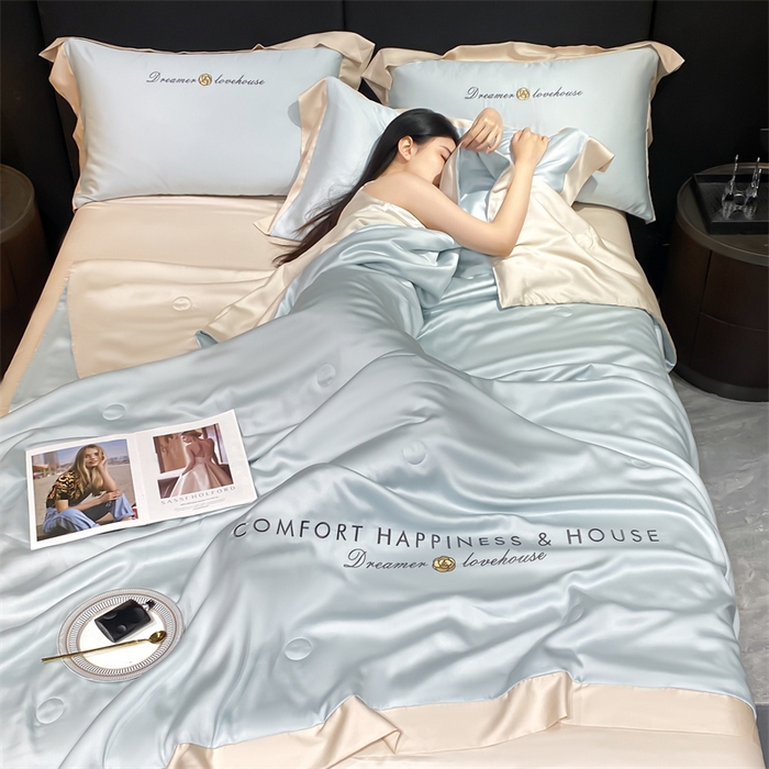 91家纺网 家纺一手货源 找家纺 （总）小久久（小九九） 2024新款水洗真丝刺绣夏被-朵拉