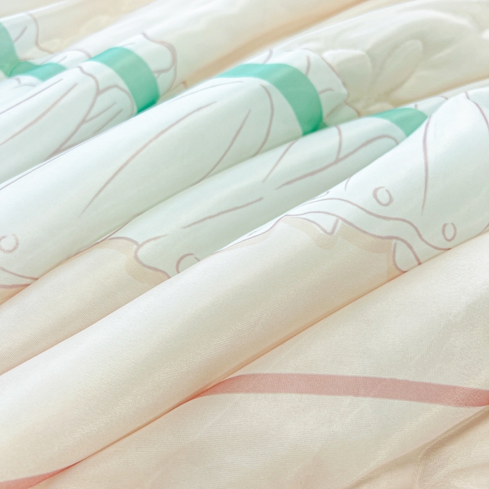 91家纺网 家纺一手货源 找家纺 慕澄家纺 2024新款大版印花乳胶凉席套件-夏被凉席四件套 少女心事