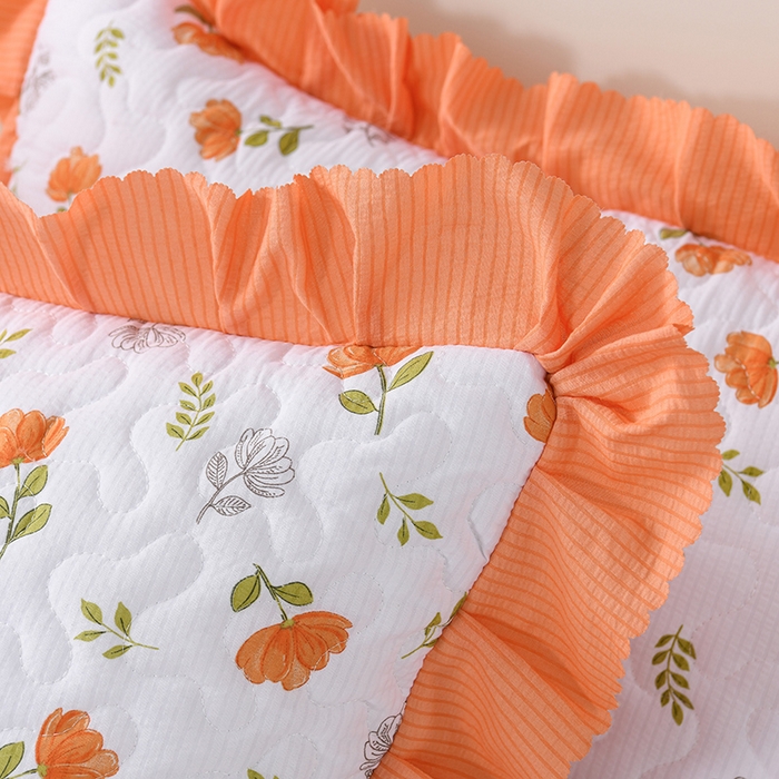 91家纺网 家纺一手货源 找家纺 艾裙海 2025新款云感双层纱单床盖 暖心花园