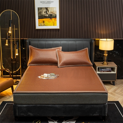 91家纺网 家纺一手货源 找家纺 共鸣沙发垫 2024新款野山藤凉席 野山藤咖色