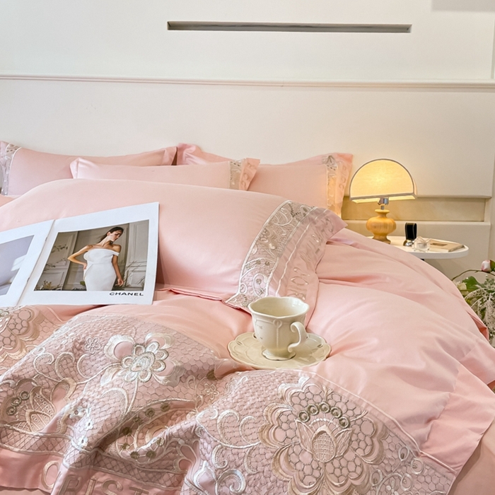 91家纺网 家纺一手货源 找家纺 （总）欧乐蒂 2025新款高支密长绒棉刺绣四件套-繁花-终版