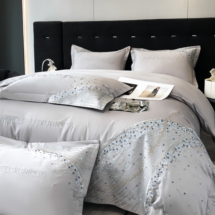 91家纺网 家纺一手货源 找家纺 欧乐蒂 2025新款星梦-高支高密新疆长绒棉四件套-终版 星梦-深空灰