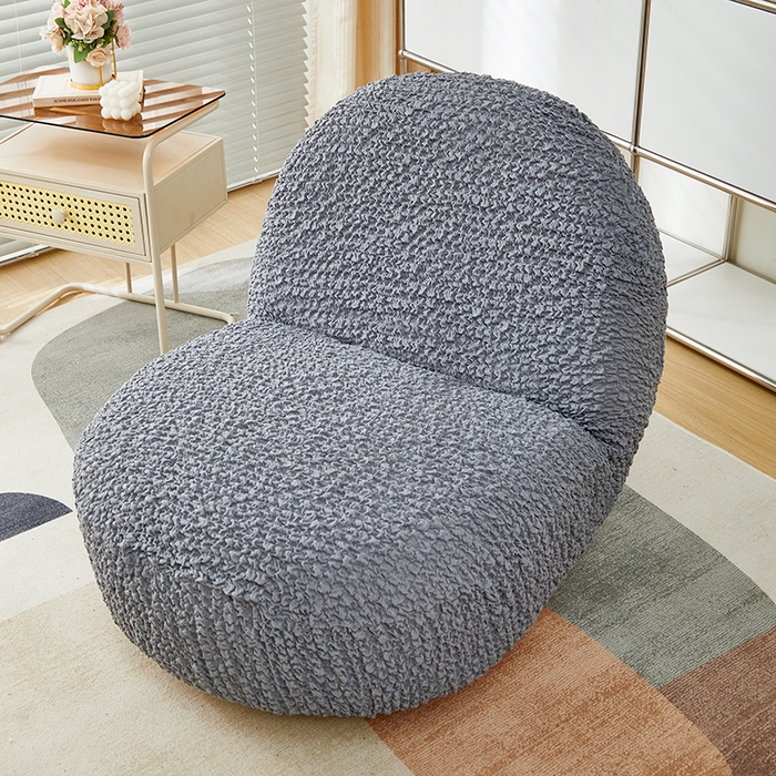 91家纺网 家纺一手货源 找家纺 丝绮鹿 2024新款高端皱皱布系列-雪梨沙发椅套  摩登浅灰