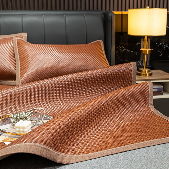 91家纺网 家纺一手货源 找家纺 共鸣沙发垫 2024新款野山藤凉席 野山藤咖色