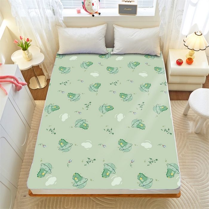 91家纺网 家纺一手货源 找家纺 芙宁娜 2024新款隔尿垫婴儿宝宝防水透气可水洗尿布整床超大尺寸儿童宝贝床单姨妈生理期床垫 绿恐龙