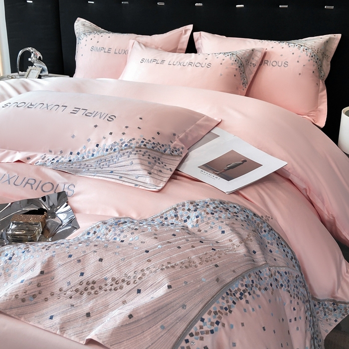 91家纺网 家纺一手货源 找家纺 欧乐蒂 2025新款星梦-高支高密新疆长绒棉四件套-终版 星梦-温馨粉