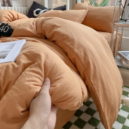 91家纺网 家纺一手货源 找家纺 （总）阿曼达 2024新款ins博主风ins风超柔亲肤水洗m纯色四件套