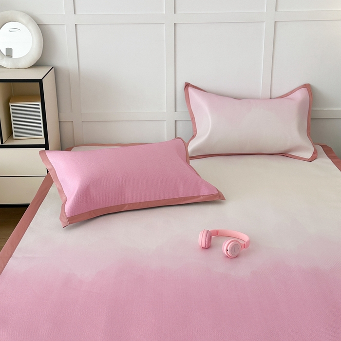 91家纺网 家纺一手货源 找家纺 （总）昔可家纺 2024新款高端数码印花养生冰藤席--马卡龙系列