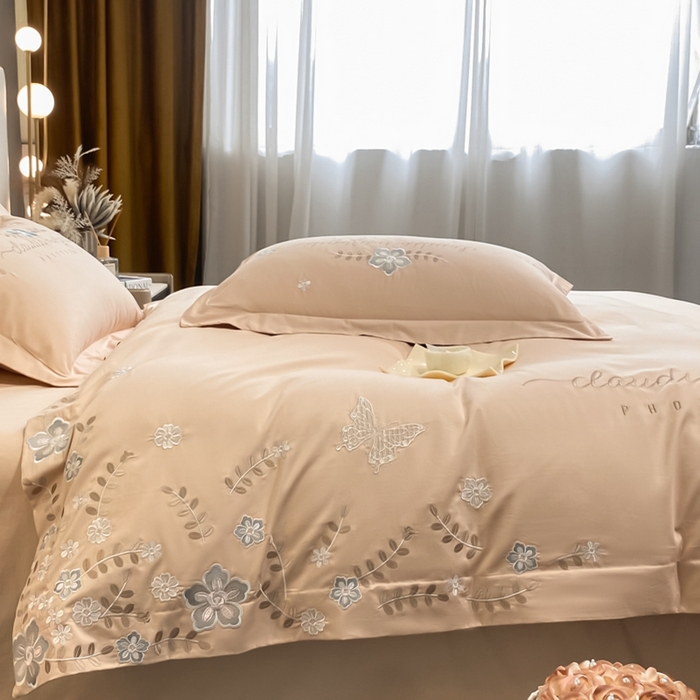 91家纺网 家纺一手货源 找家纺 欧乐蒂 2025新款花寐-高支高密新疆长绒棉四件套-终版 花寐-贵族金