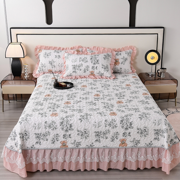 91家纺网 家纺一手货源 找家纺 艾裙海 2025新款云感双层纱单床盖 秘境