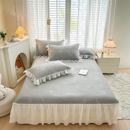 91家纺网 家纺一手货源 找家纺 （总）启程家纺 2024新款A类凉豆豆床裙款凉席三件套