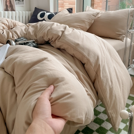 91家纺网 家纺一手货源 找家纺 （总）阿曼达 2024新款ins博主风ins风超柔亲肤水洗m纯色四件套