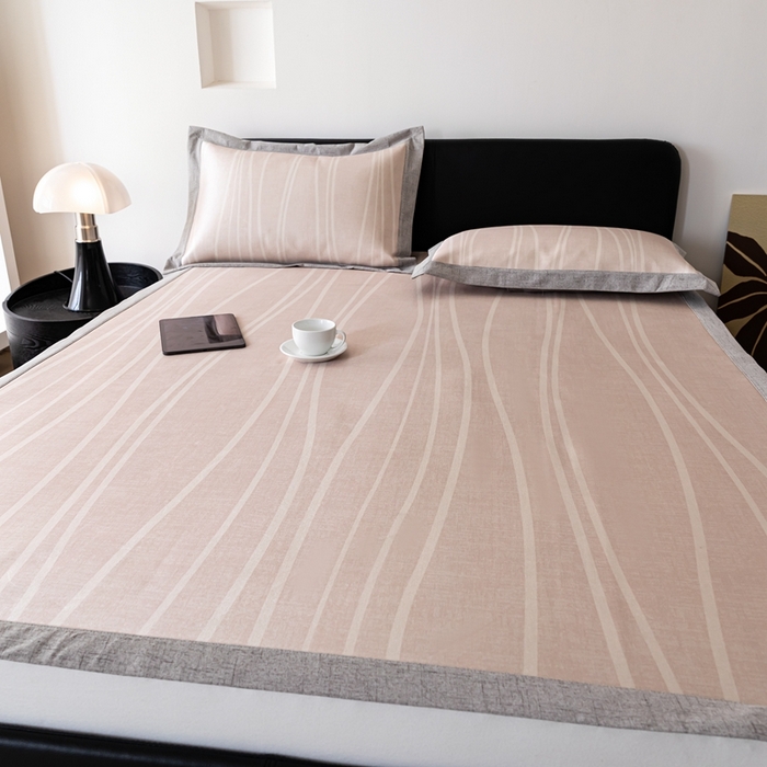 91家纺网 家纺一手货源 找家纺 本希家居 2024新款简约轻奢系列高端可水洗冰丝席 梵克平席