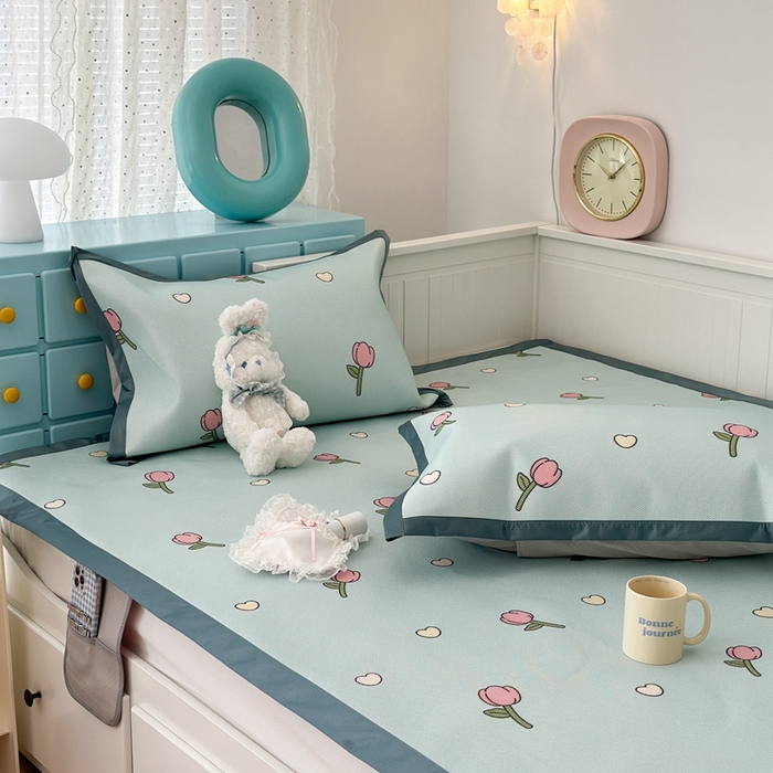 91家纺网 家纺一手货源 找家纺 （总）昔可家纺 2024新款高端数码印花养生冰藤席--卡通系列