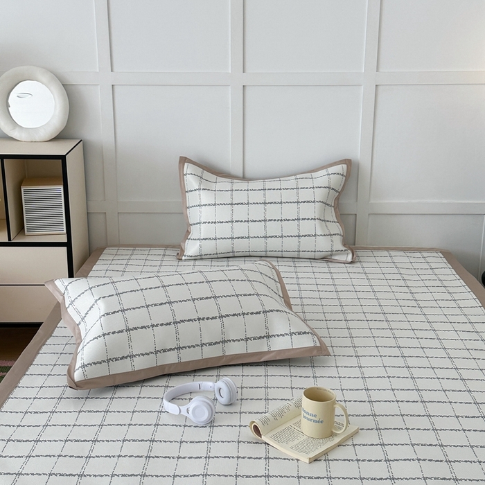 91家纺网 家纺一手货源 找家纺 昔可家纺 2024新款高端数码印花养生冰藤席--简约系列 小香格