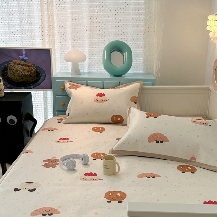 91家纺网 家纺一手货源 找家纺 昔可家纺 2024新款高端数码印花养生冰藤席--卡通系列 甜品派对狗狗