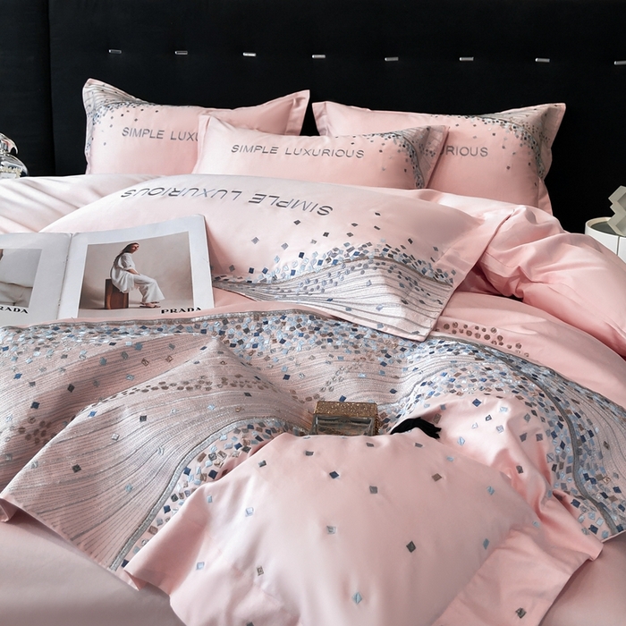 91家纺网 家纺一手货源 找家纺 欧乐蒂 2025新款星梦-高支高密新疆长绒棉四件套-终版 星梦-温馨粉