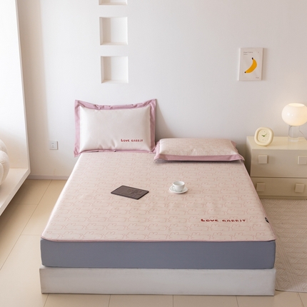 本希家居 2024新款花漾清新系列高端可水洗冰丝席 小小兔床笠