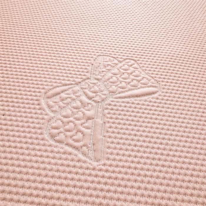 91家纺网 家纺一手货源 找家纺 启程家纺 2024新款A类凉豆豆床裙款凉席三件套 蝴蝶结-粉