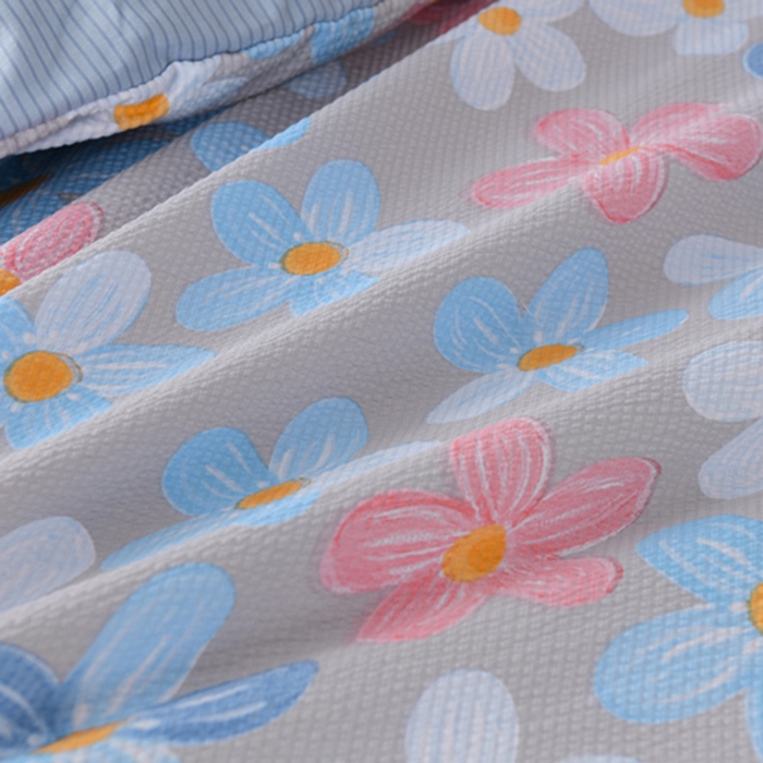 91家纺网 家纺一手货源 找家纺 艾裙海 2025新款云感双层纱床盖四件套 美丽花园