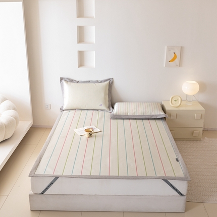 本希家居 2024新款小清新刺绣系列高端可水洗冰丝席 小彩靴平席