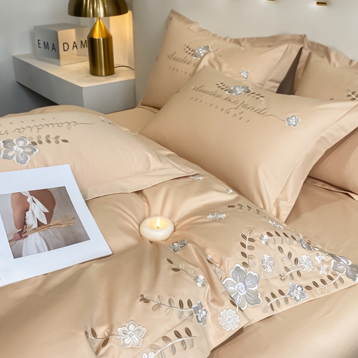 91家纺网 家纺一手货源 找家纺 欧乐蒂 2025新款花寐-高支高密新疆长绒棉四件套-终版 花寐-贵族金