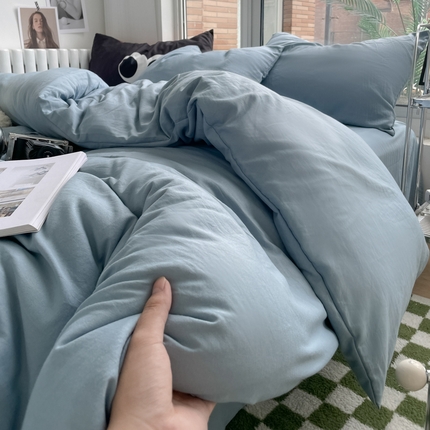 91家纺网 家纺一手货源 找家纺 （总）阿曼达 2024新款ins博主风ins风超柔亲肤水洗m纯色四件套